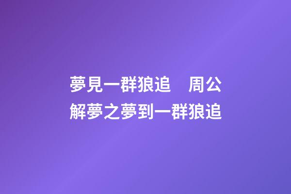 夢見一群狼追　周公解夢之夢到一群狼追